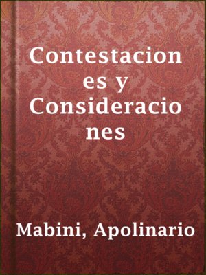 cover image of Contestaciones y Consideraciones